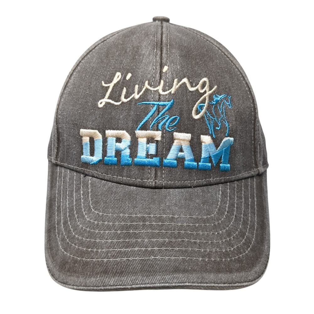 Living The Dream Snapback Baseball Cap Gray One Size Adjustable Cowgirl Hardware